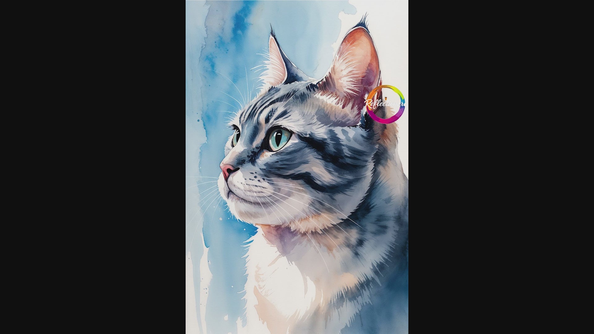 Watercolor American Shorthair Cat Art Print | Digital Download