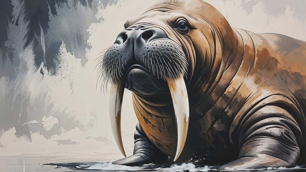 Majestic Walrus Portrait Expressionist Art | Digital Download