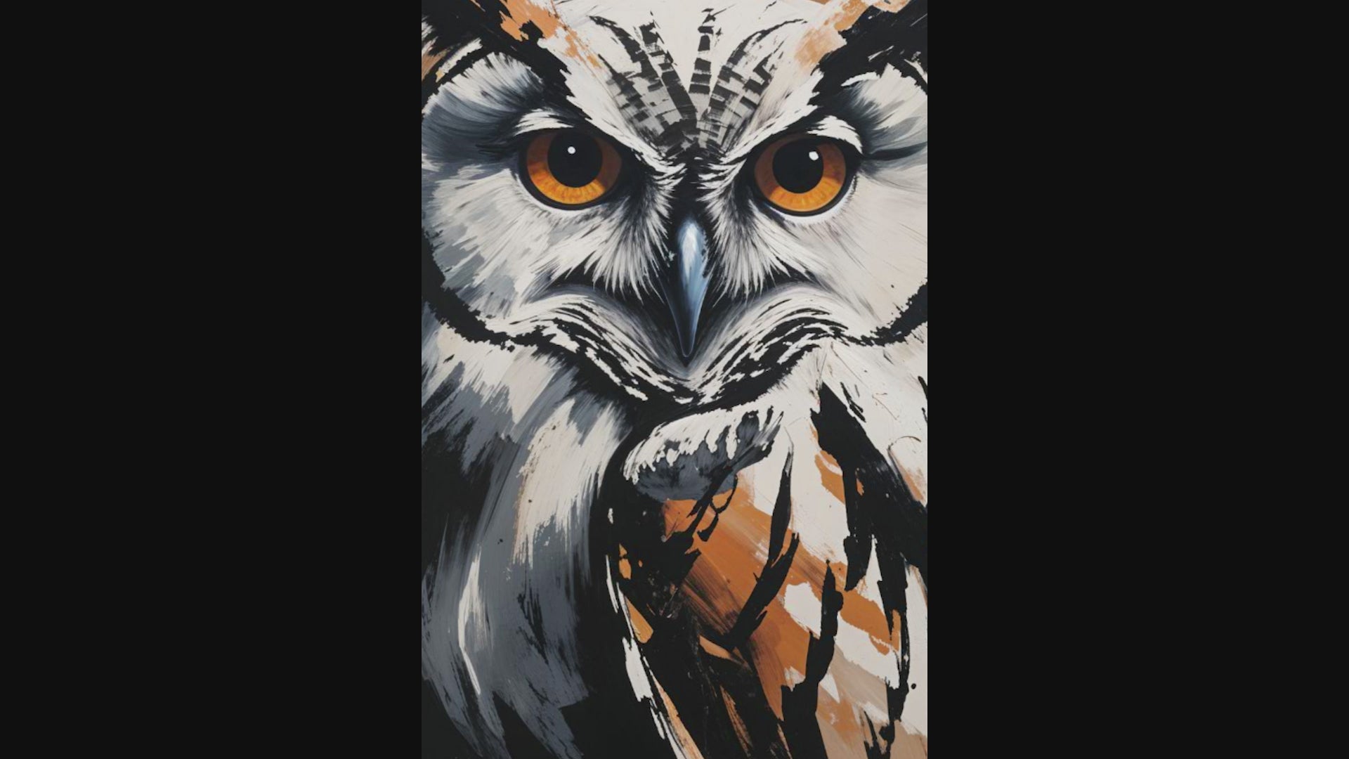 Abstract Great Horned Owl Wall Art Print | Digital Download