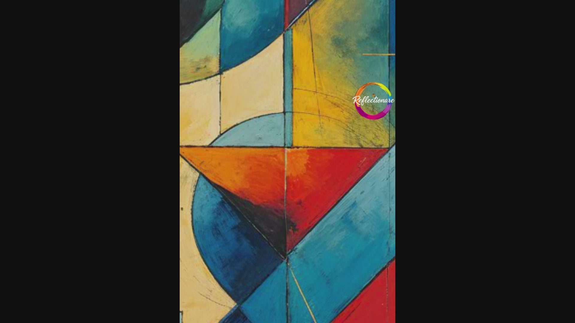 Abstract Elements Geometric Composition Art Print – Modern Bauhaus Style Wall Decor