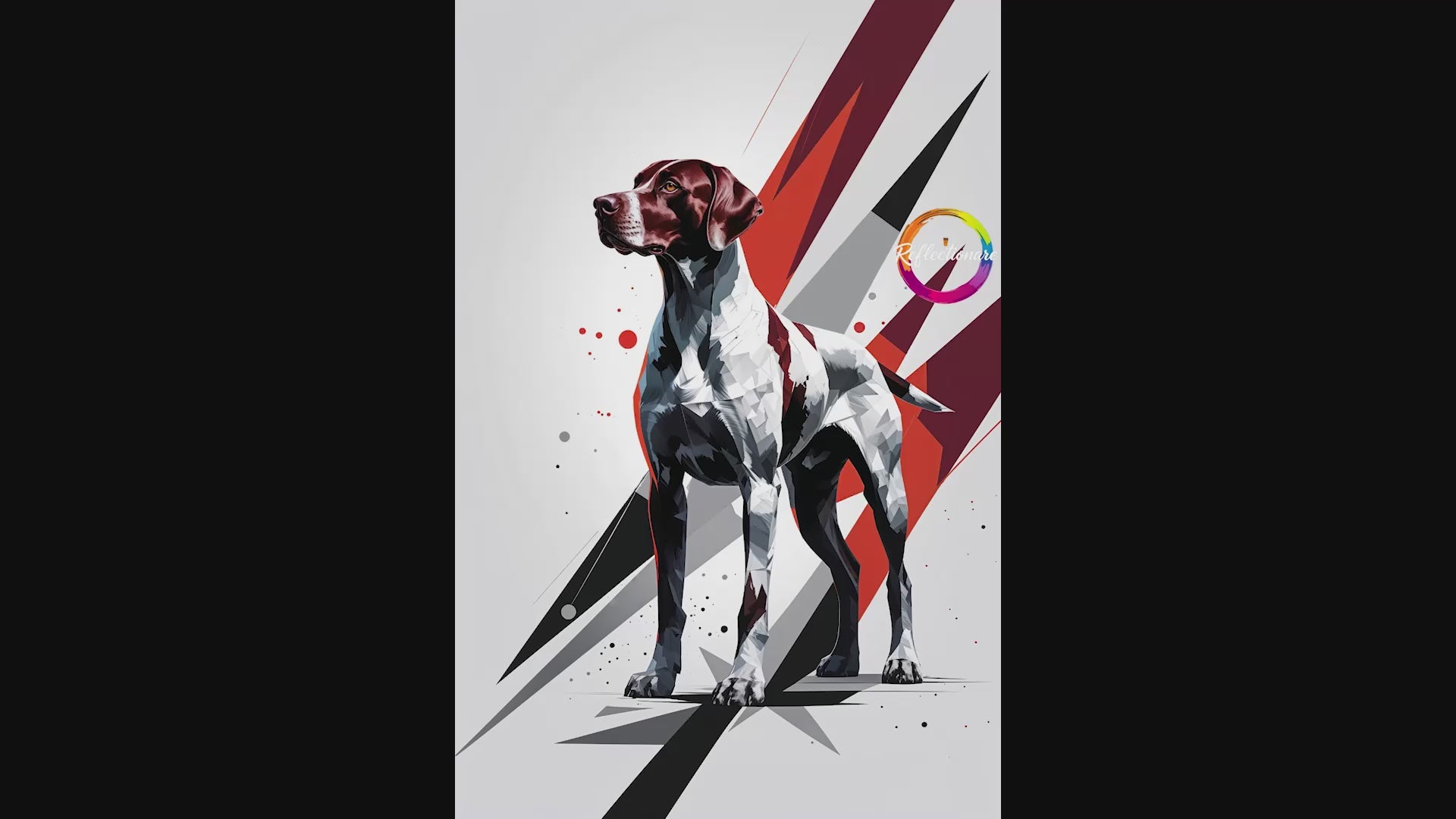 Geometric Pointer Dog Art Print | Digital Download