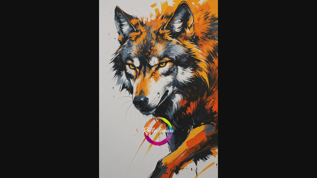 Abstract Wolf Face Wall Art Print | Digital Download
