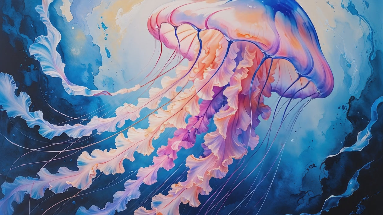 Abstract Jellyfish Art Print | Digital Download