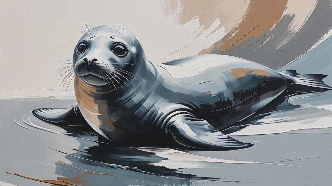 Abstract Seal Painting Ocean Wall Art | Digital Download