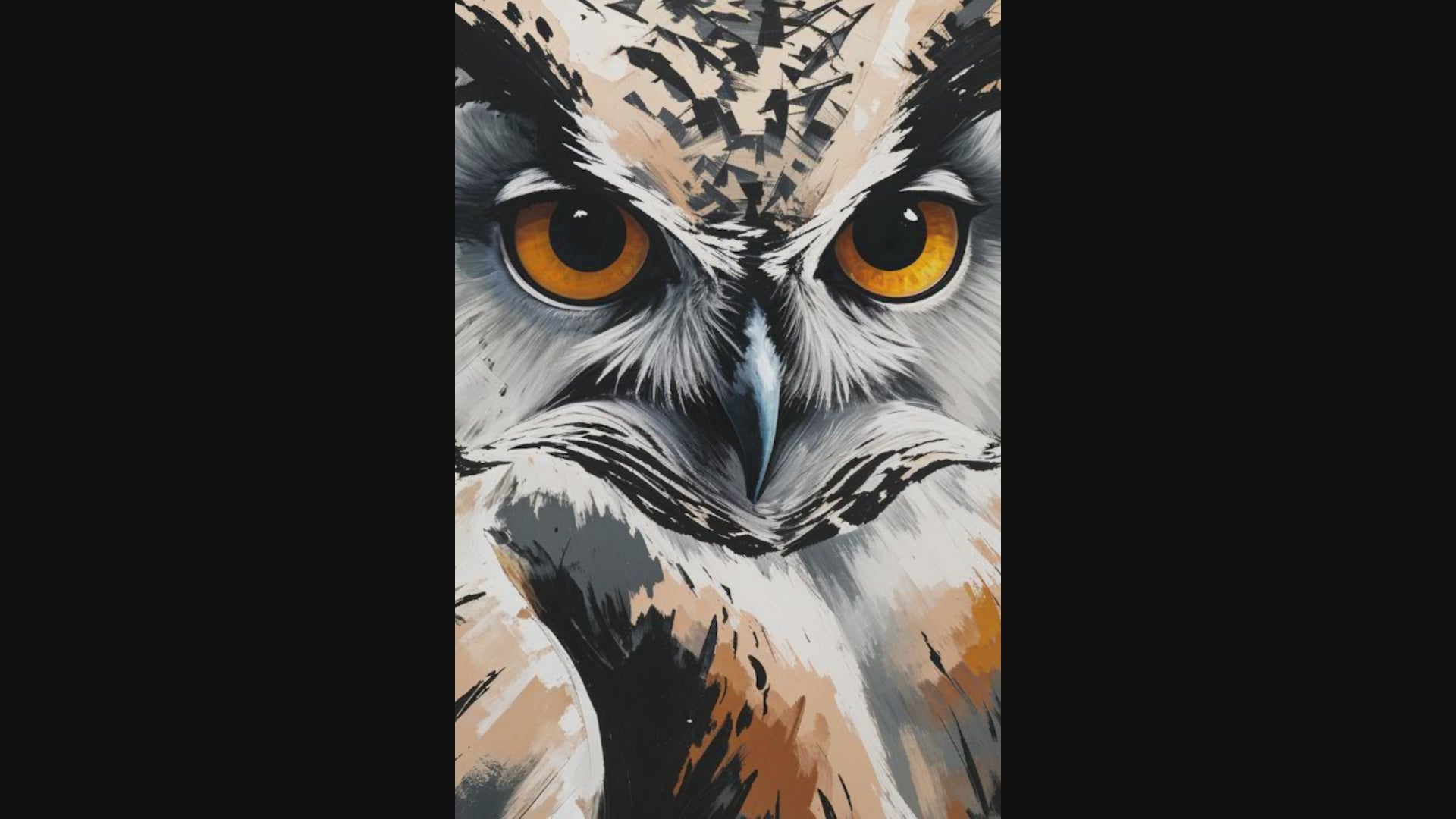 Abstract Owl Portrait Wall Art Print | Digital Download