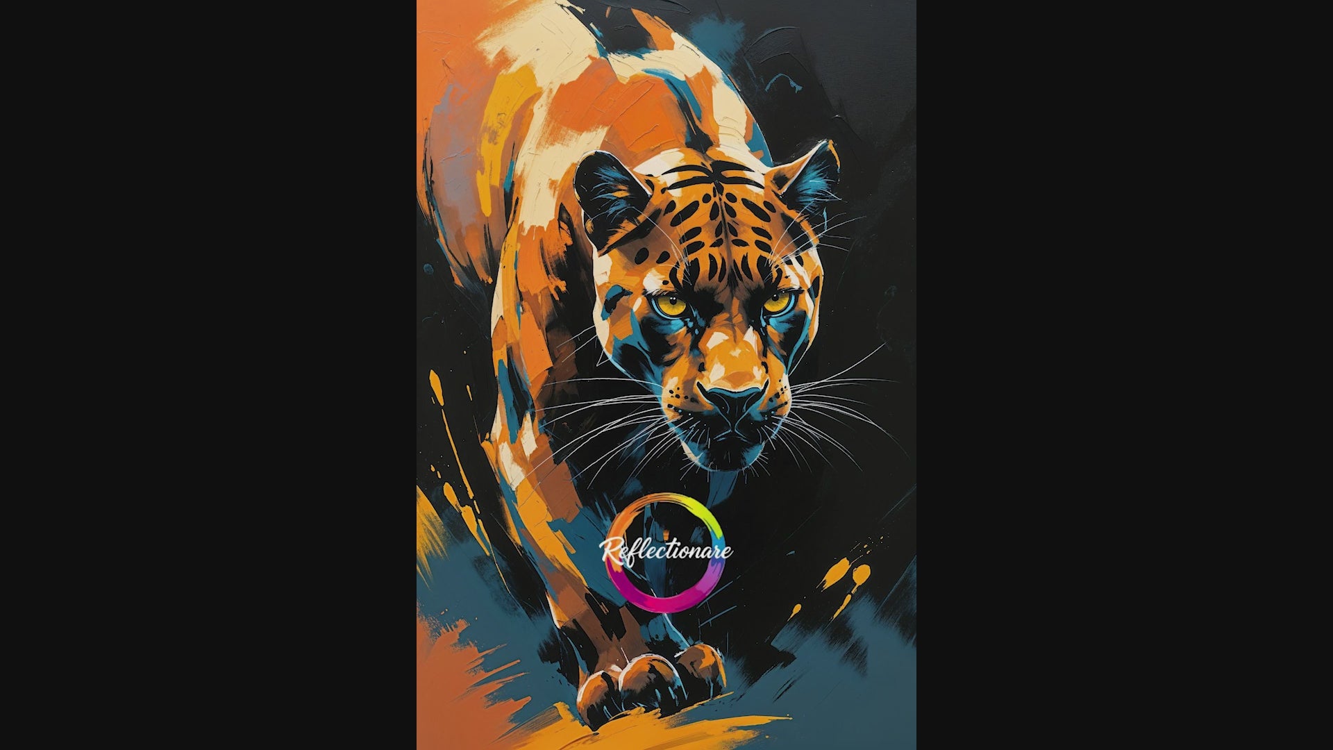 Abstract Panther Portrait Wall Art Print | Digital Download
