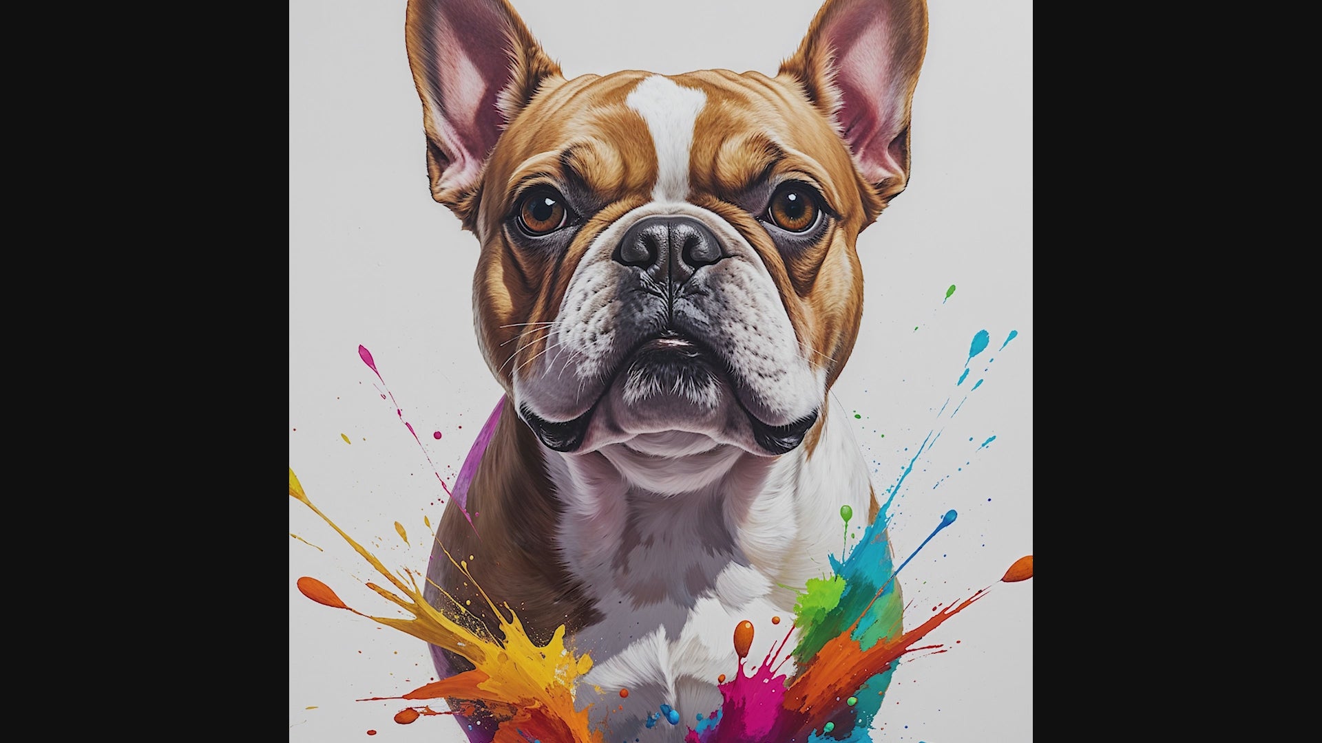 Colorful French Bulldog Abstract Art Poster
