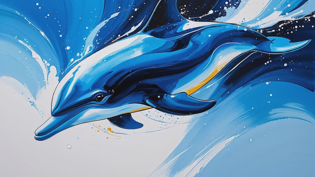 Abstract Dolphin II Art Print | Digital Download