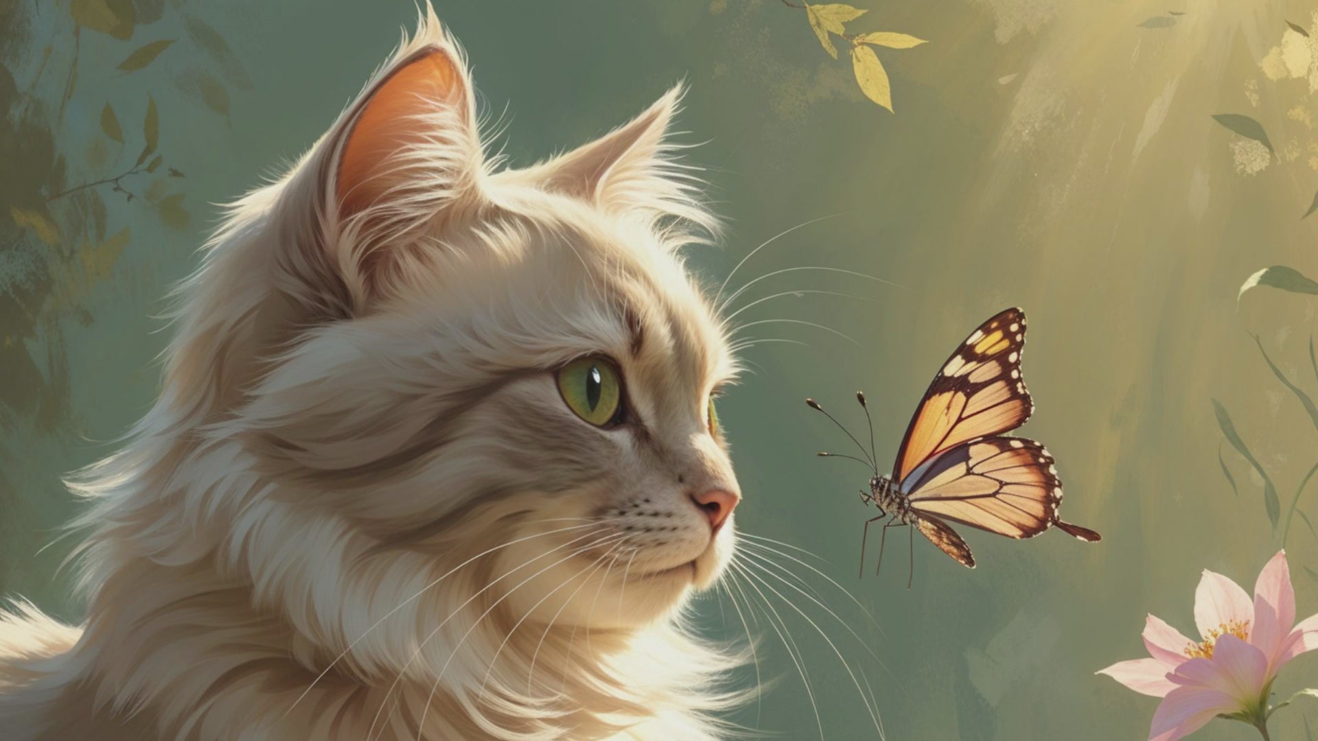 Cat and Butterfly Fine Art Print