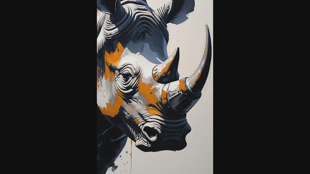 Abstract Rhino Portrait Wall Art | Digital Download