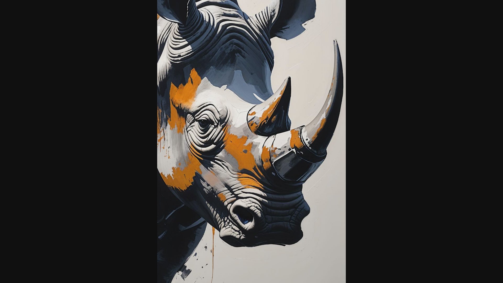 Abstract Rhino Portrait Wall Art | Digital Download