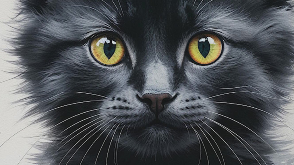 Black Kitty Abstract Art Poster