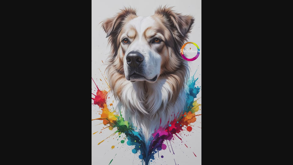 Colorful Australian Shepherd Abstract Art Poster