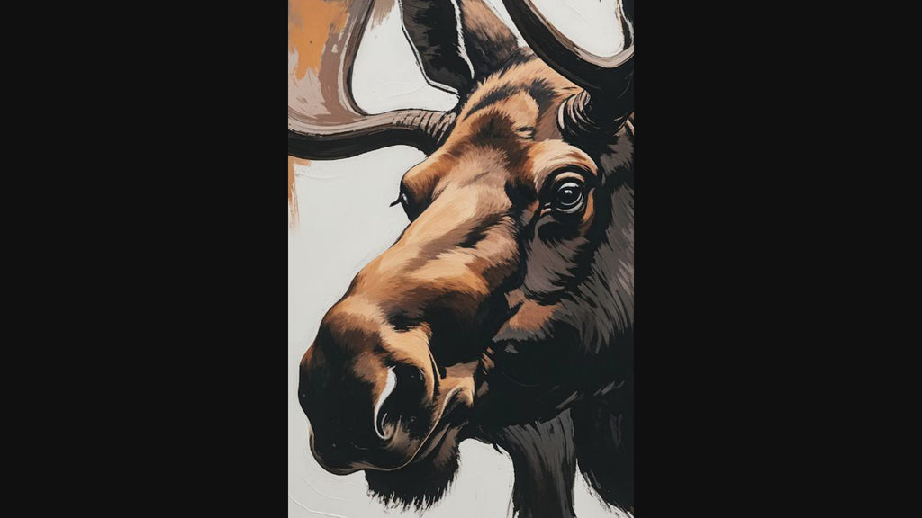 Abstract Moose Portrait Wall Art Print | Digital Download