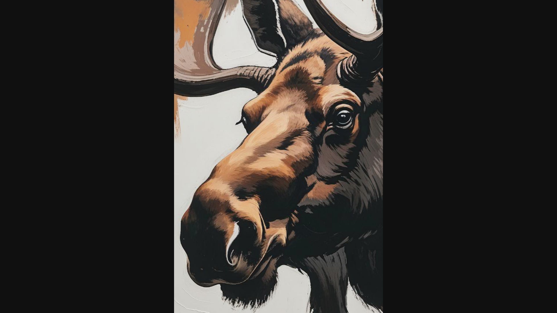 Abstract Moose Portrait Wall Art Print | Digital Download