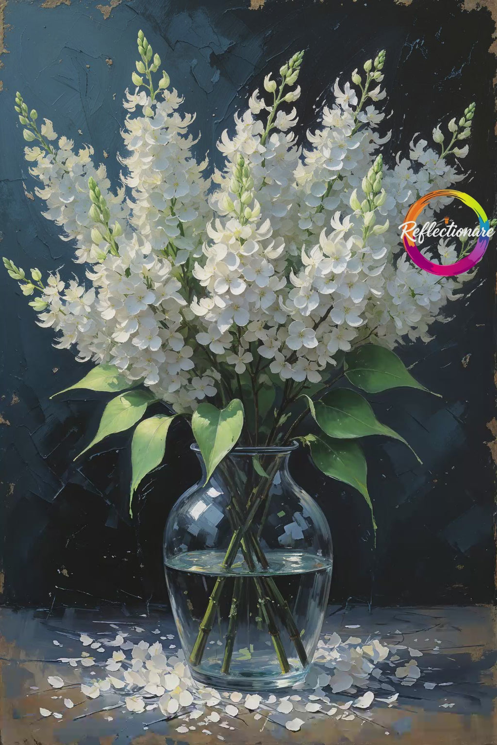 Vintage White Lilac Oil Painting Printable Wall Art | Digital Download