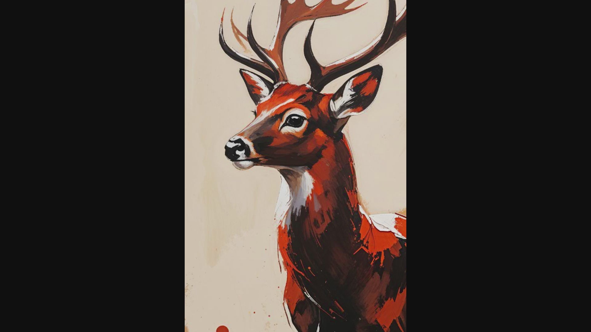 Abstract Stag Deer Full Body Wall Art | Digital Download