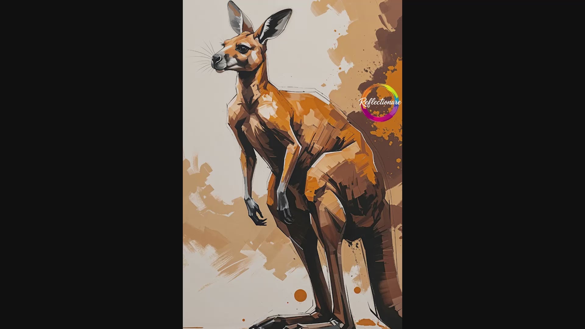 Digital Modern Abstract Kangaroo Wall Art | Digital Download