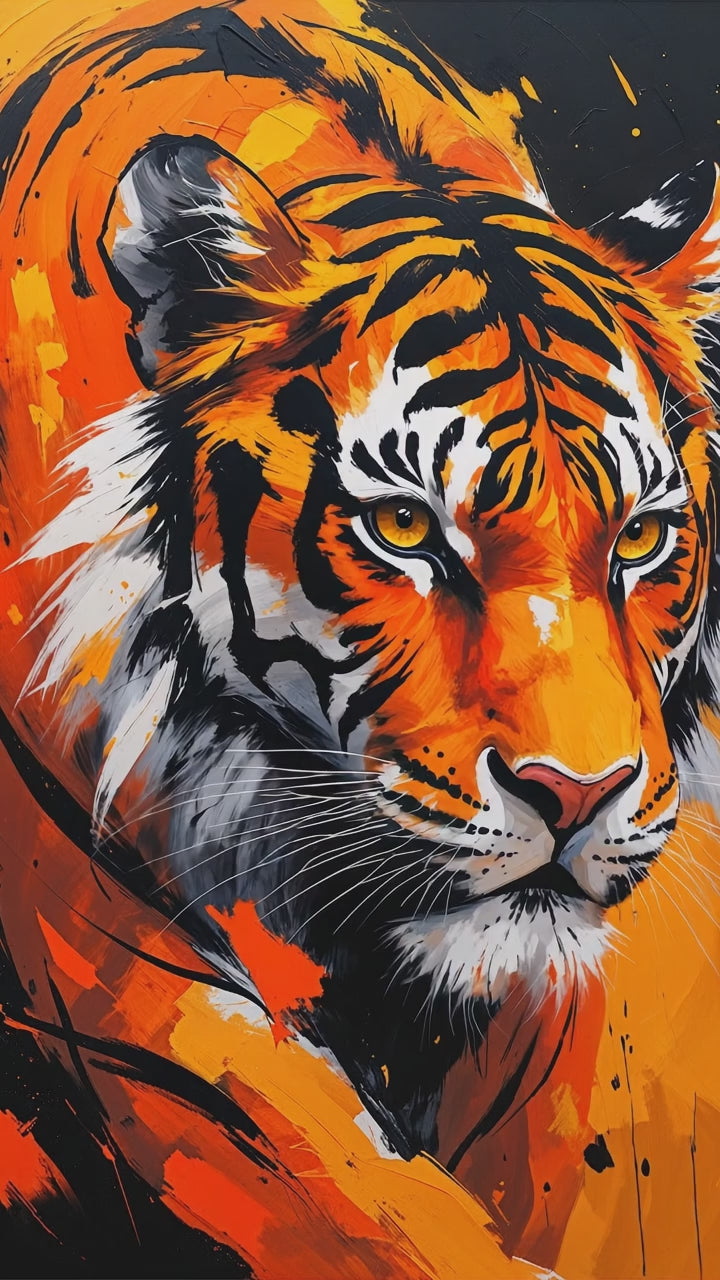 Abstract Tiger Portrait Wall Art Print | Digital Download