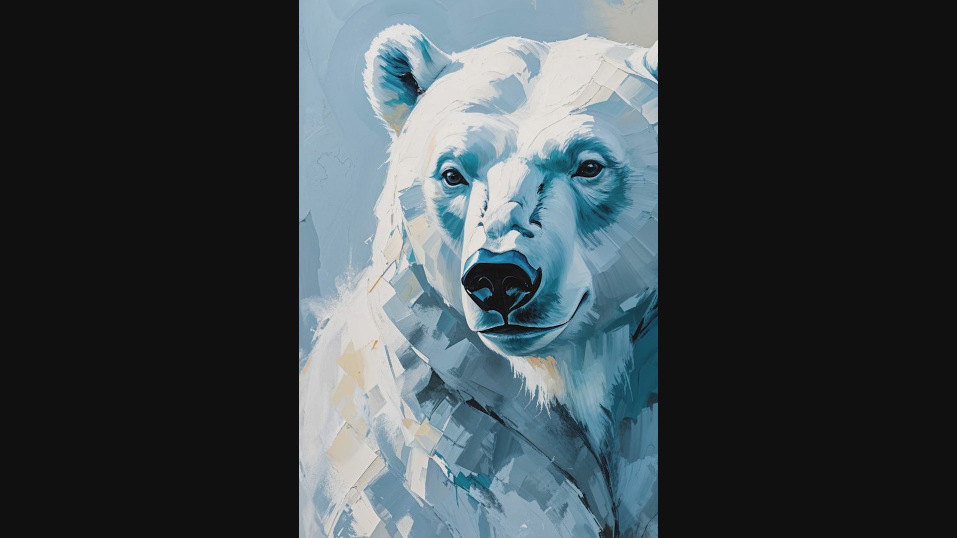 Abstract Polar Bear Portrait Wall Art Print | Digital Download