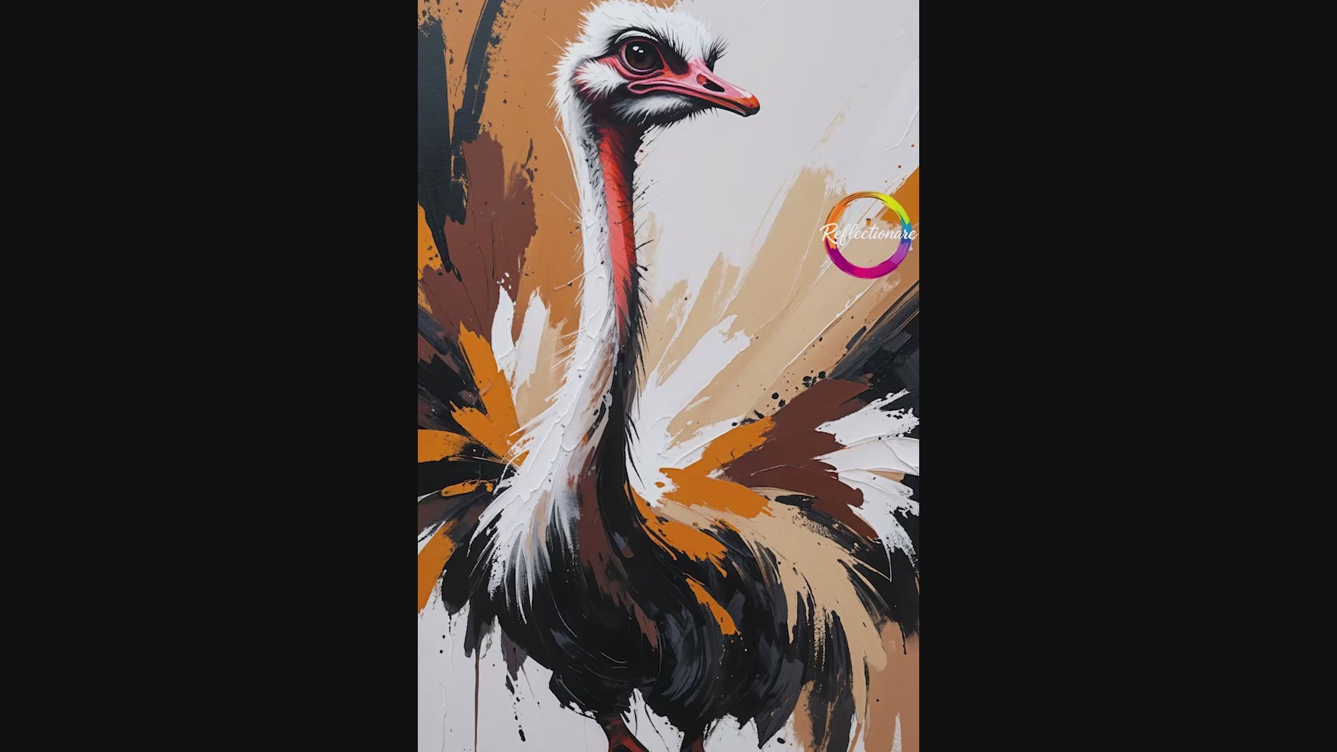 Abstract Ostrich Portrait Wall Art Print | Digital Download
