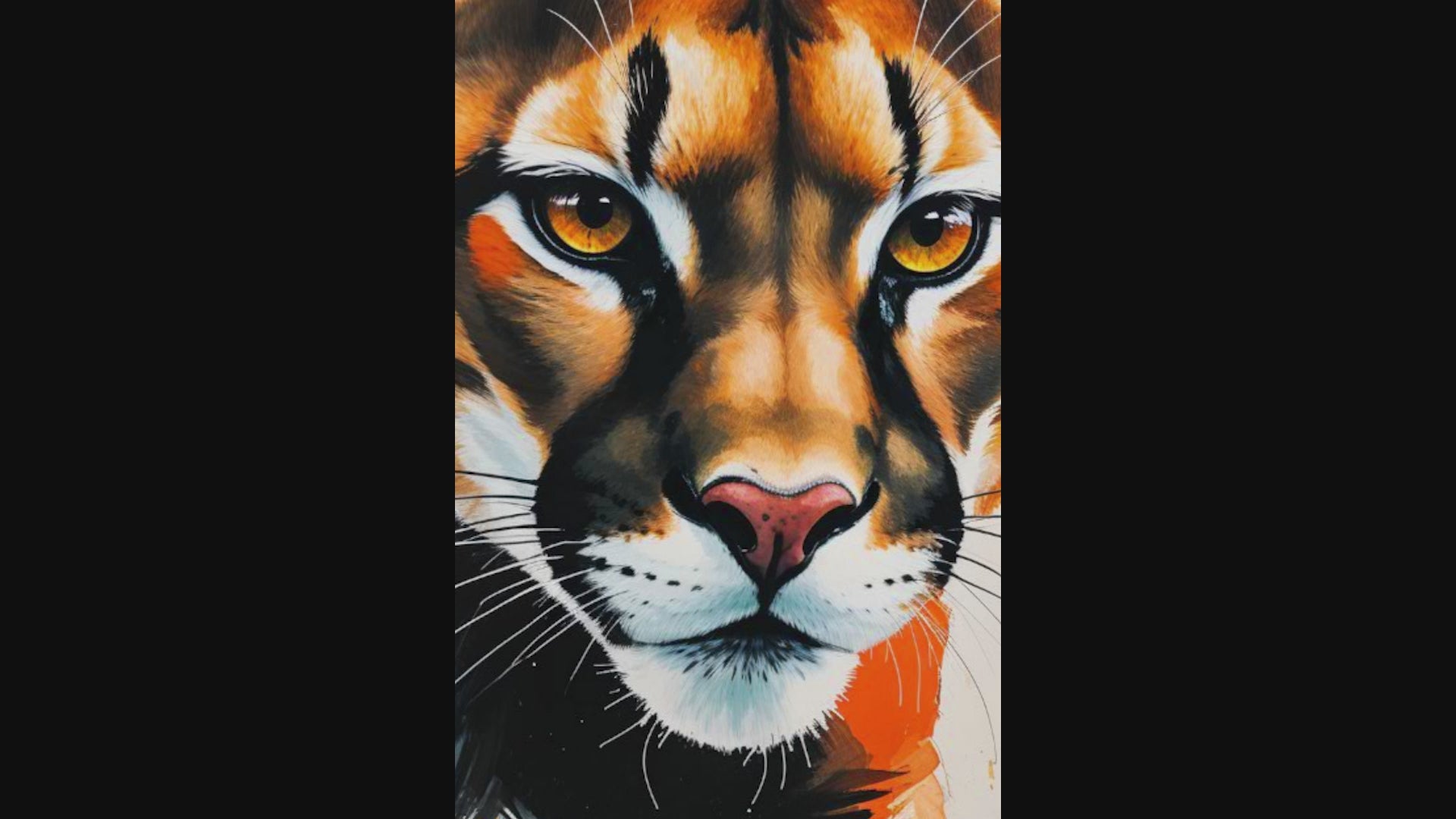 Abstract Cougar Wall Art | Digital Download